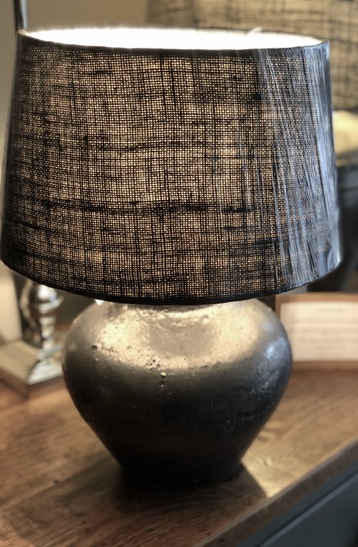 Luna Ceramic Rustic Grey Lamp Base