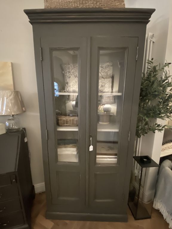 English Two Door Glazed Cupboard