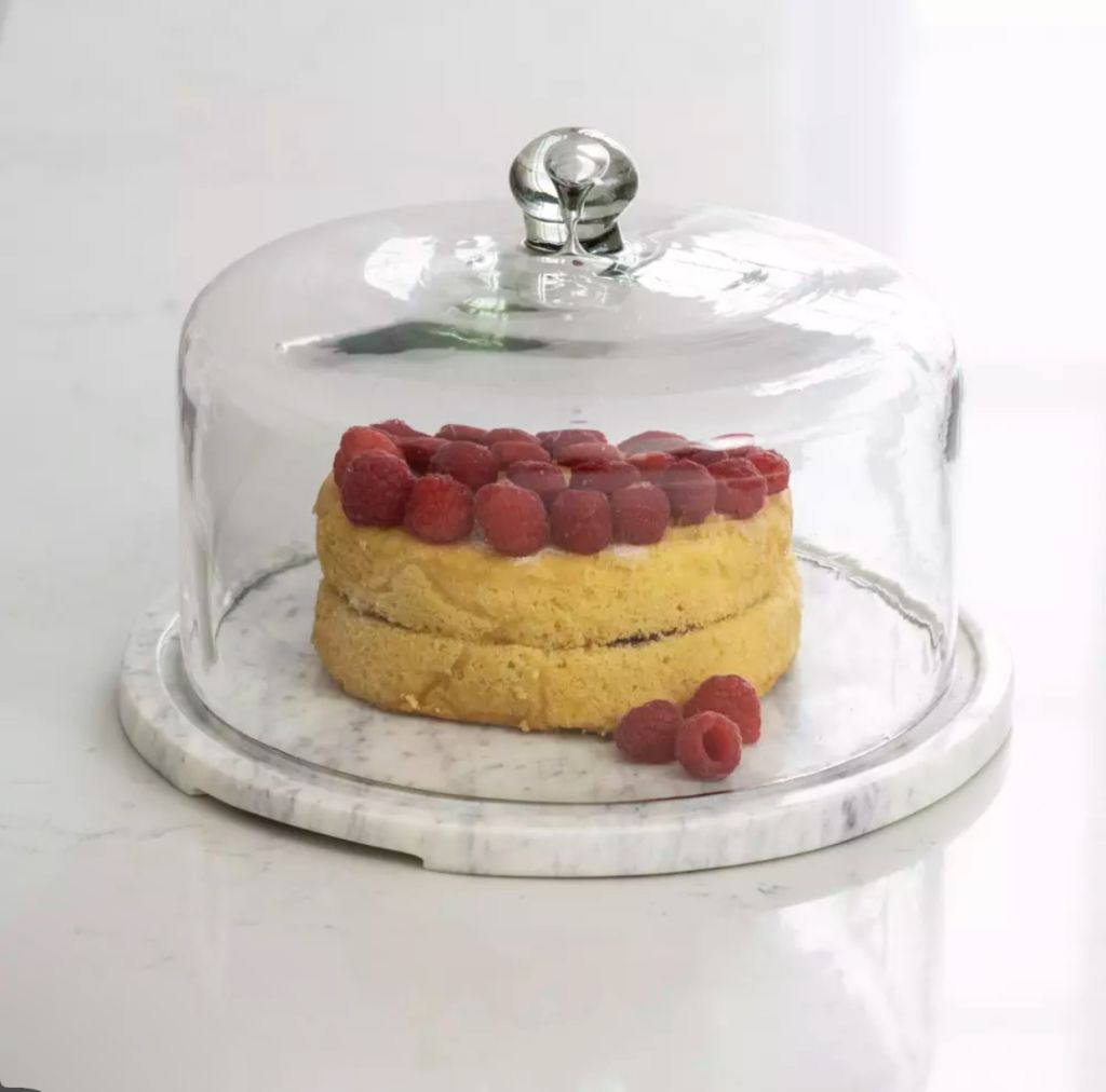 Glass Cloche With Marble Base