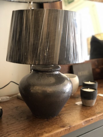 Luna Ceramic Rustic Grey Lamp Base