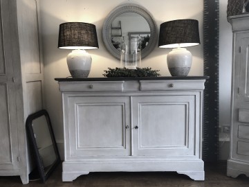 Circular Carved Soft Grey Mirror