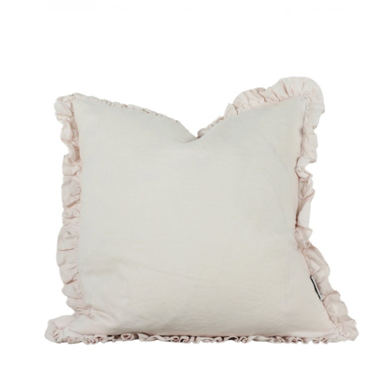 Large Linen Ruffle Cushion