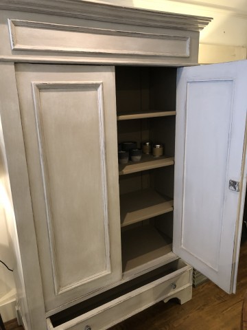 French Shelved Double Cupboard With Drawer