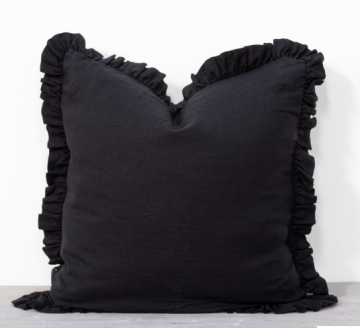 Large Linen Ruffle Cushion